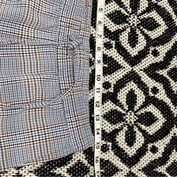 H&M plaid pants elastic waist cuffed hem office business casual - Picture 6 of 7